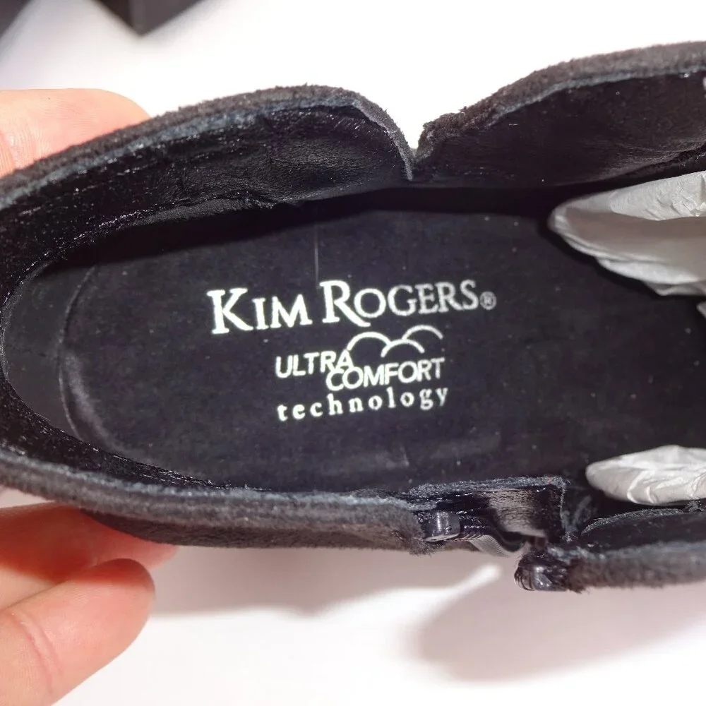 NIB New Womens Kim Rogers Black Faux Suede Renley Ankle Boots Booties Size 6 6M - Picture 8 of 13